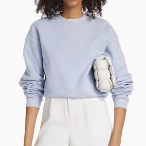 *SKIMS* Light Blue Cotton Fleece Classic Crewneck Sweater Size Small